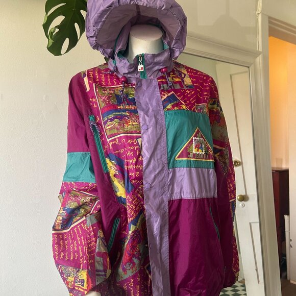 Vintage Jeantex Windbreaker/Light Rain Coat With Hood - Picture 5 of 6